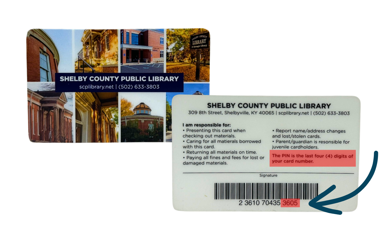 library card pin